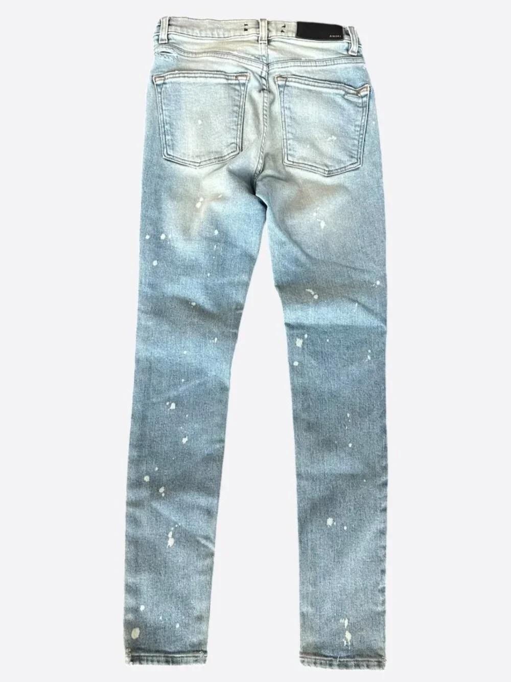 Amiri Light Indigo & White Patch Paint Splatter MX1 Jeans